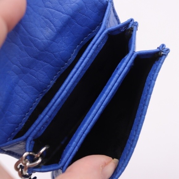 Juicy Couture Blue Key Chain Cardholder Wallet With Lock Charm - Picture 3 of 8